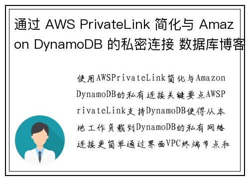 通过 AWS PrivateLink 简化与 Amazon DynamoDB 的私密连接 数据库博客